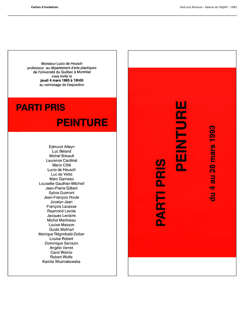 1993 — Parti pris peinture