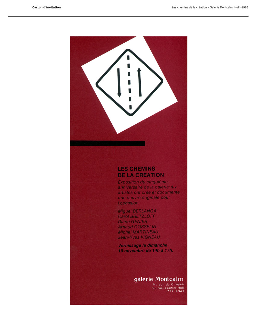 1985 — Les chemins de la création