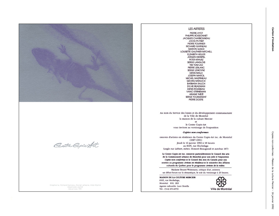 1992 — Centre Copie-Art