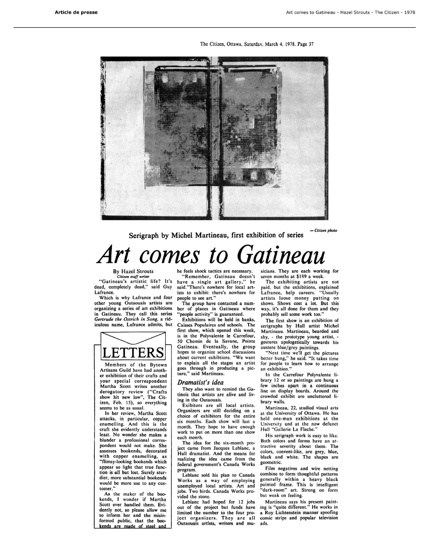 1978 — The Citizen — Art comes to Gatineau